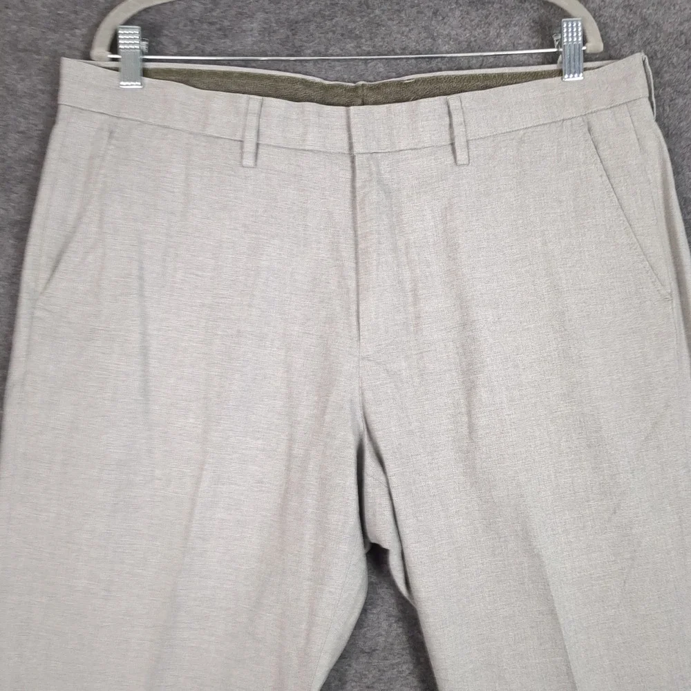 J.Crew‎ Bowery Slim Fit Dress Pants Mens 36x32 Heather Gray Textured Trousers